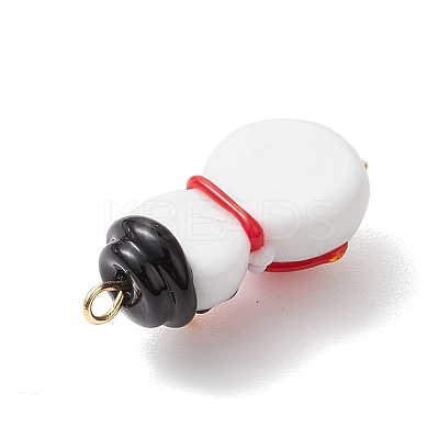 3Pcs 3 Styles Handmade Lampwork Connector Charms PALLOY-JF02829-1