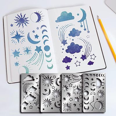 4Pcs 4 Style 304 Stainless Steel Cutting Dies Stencils DIY-FG0002-04-1