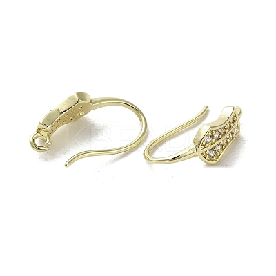 Brass Micro Pave Cubic Zirconia Earring Hooks KK-C048-14A-G-1