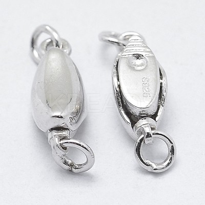 Anti-Tarnish Rhodium Plated 925 Sterling Silver Box Clasps LS-STER-F037-032P-1