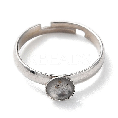 Tarnish Resistant Adjustable 304 Stainless Steel Finger Ring STAS-K255-16P-A-1