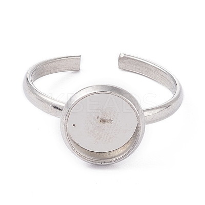 Non-Tarnish 304 Stainless Steel Cuff Rings Components STAS-F274-04A-1