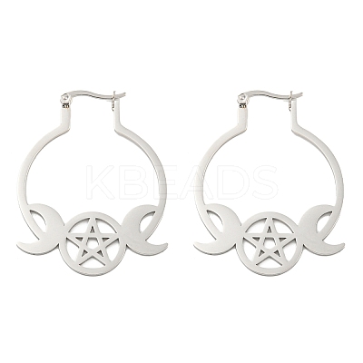 Tarnish Resistant 304 Stainless Steel Hoop Earrings for Women EJEW-F338-01P-1