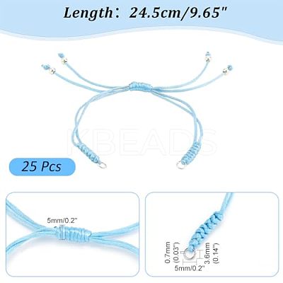 Adjustable Nylon Braided Cord Bracelet Making Accessories AJEW-PH0004-84-1