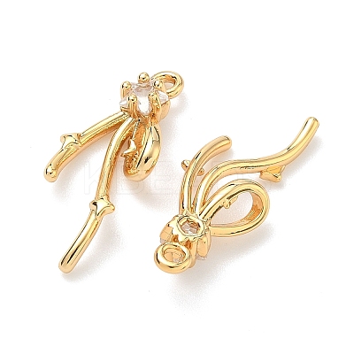 Brass Micro Pave Cubic Zirconia Pendants KK-A281-21G-01-1