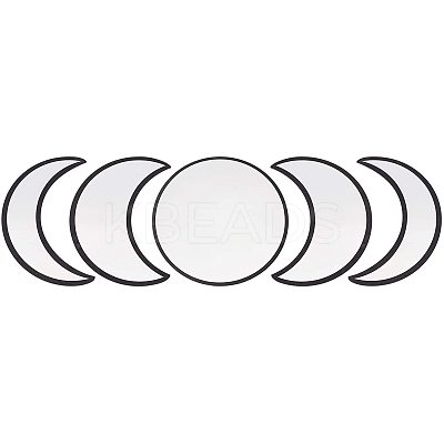 Acrylic Wooden Moon Phase Mirror DIY-WH0167-48B-1
