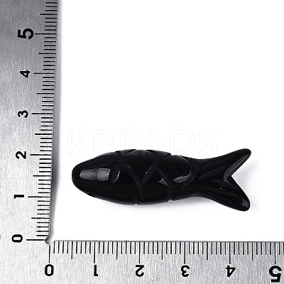 Natural Obsidian Carved Pendants G-T144-47A-1