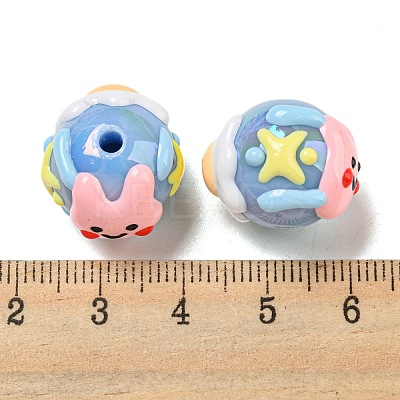 Hand Painted Acrylic with Enamel Beads MACR-D031-05D-1