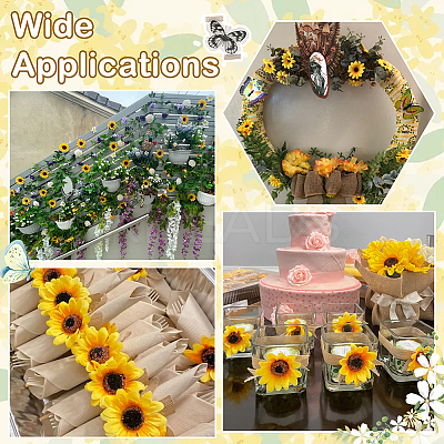 100Pcs Cloth Artificial Sunflower DIY-SP0005-96A-1