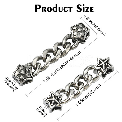 2Pcs 2 Styles 304 Stainless Steel Connectors STAS-CJ0002-51-1