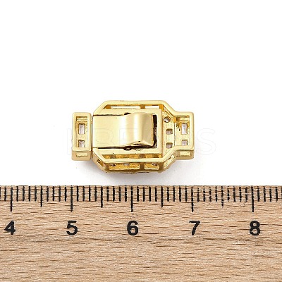 Rectangle Brass Micro Pave Clear Cubic Zirconia Box Clasps KK-G505-36G-01-1