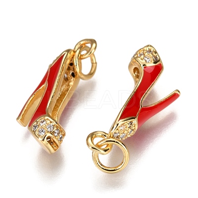 Brass Micro Pave Clear Cubic Zirconia Stilettos Pendants ZIRC-B002-35G-B-1