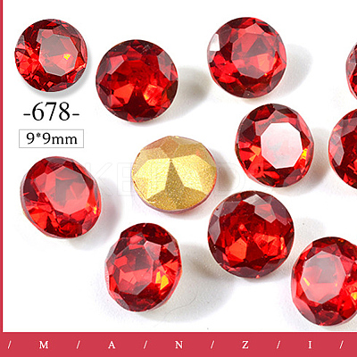 Pointed Back Glass Rhinestone Cabochons MRMJ-T009-041B-1