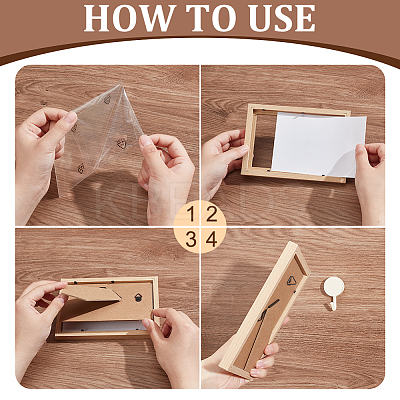 Wood with Acrylic Rectangle Picture Frame AJEW-WH0475-06B-1