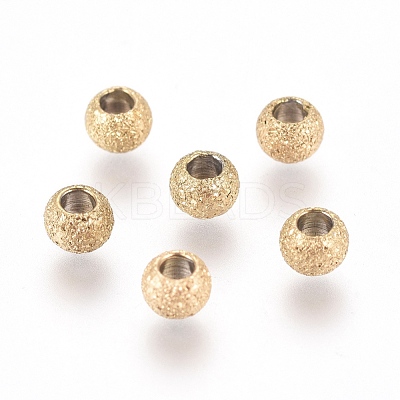 Ion Plating(IP) 304 Stainless Steel Textured Spacer Beads X-STAS-P108-04G-A-1