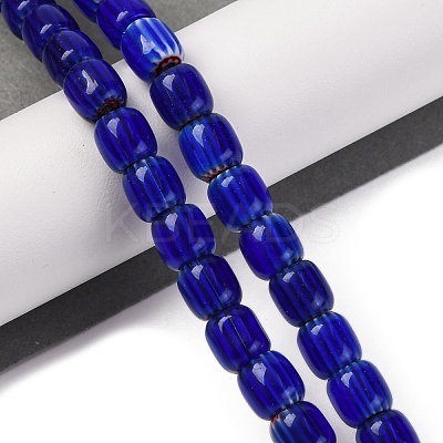 Handmade Lampwork Chevron Beads Strands X-LAMP-K041-01B-21-1