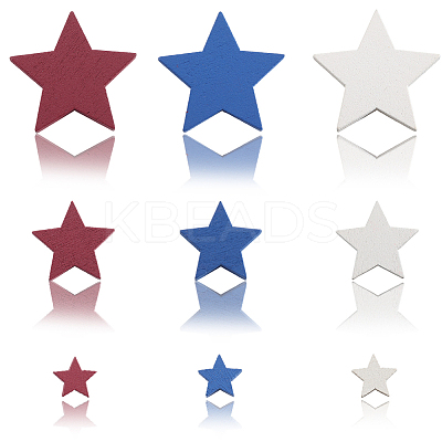 240Pcs Wooden Five-pointed Stars Display Decoration DIY-SP0004-01-1