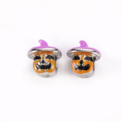 Autumn Theme Alloy Enamel European Beads MPDL-N040-005-RS-1