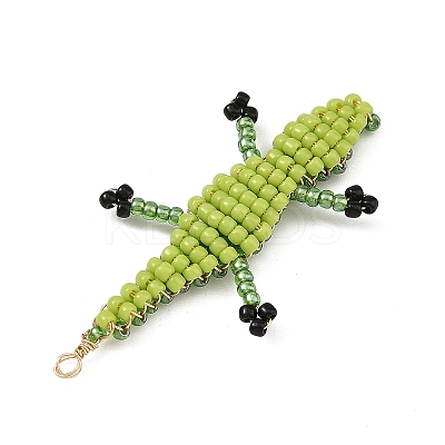 Glass Seed Beaded Big Pendants PALLOY-MZ01440-1