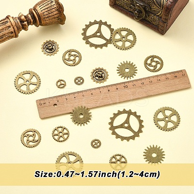 80Pcs 8 Styles Tibetan Style Alloy Steampunk Pendants FIND-YW0006-81-1