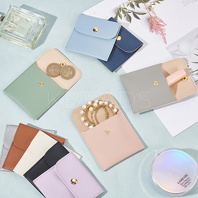 10Pcs 10 Colors PU Imitation Leather Jewelry Storage Bags ABAG-NB0001-94-1