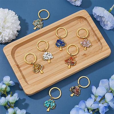 Natural & Synthetic Gemstone Keychain KEYC-FH00012-1