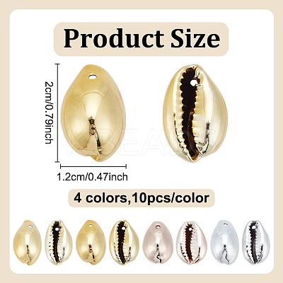 20Pcs 2 Colors UV Plated Freshwater Shell Pendants SHEL-HY0001-07-1