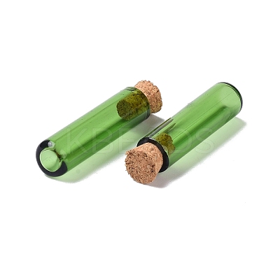 Tube Glass Cork Bottles Ornament AJEW-O032-04D-1