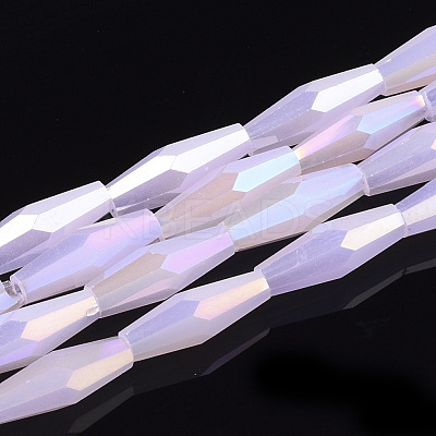 Electroplated Glass Beads Strands EGLA-S174-17B-1