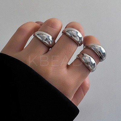 4Pcs Alloy Open Cuff Rings Kit for Women LS-RJEW-K260-05P-1