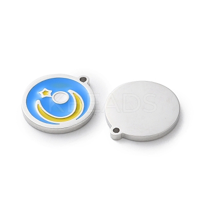 304 Stainless Steel Enamel Charms STAS-M102-21P-04-1