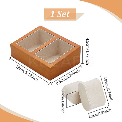 Wooden Double Watch Jewelry Display Stands ODIS-WH0099-48-1