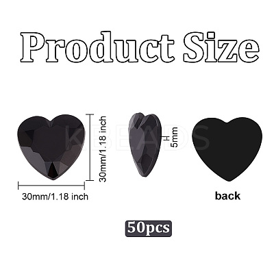 50Pcs Flat Back Acrylic Rhinestone Cabochons OACR-OC0001-18B-1