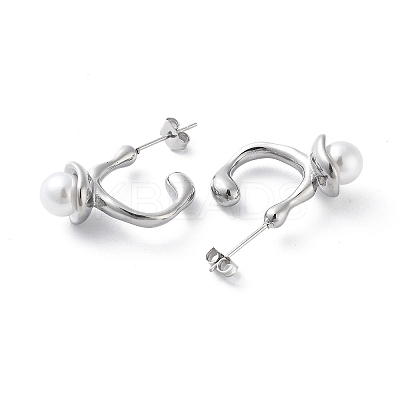 304 Stainless Steel Stud Earrings EJEW-D095-11P-1