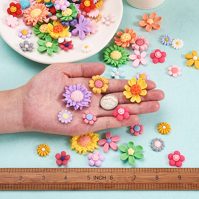 200Pcs 10 Style Opaque Resin Cabochons RESI-CD0001-09-1