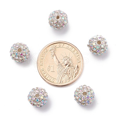 Alloy Rhinestone Beads RB-A034-10mm-A28S-1