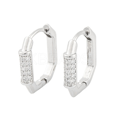 Rack Plating Brass Micro Pave Clear Cubic Zirconia Hoop Earrings for Women EJEW-P278-02P-1
