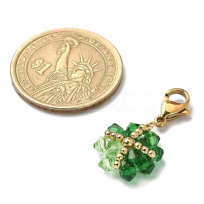 Clover Glass Pendant Decoration HJEW-TA00029-1