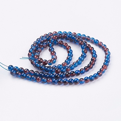 Spray Painted Crackle Glass Beads Strands CCG-Q002-6mm-12-1