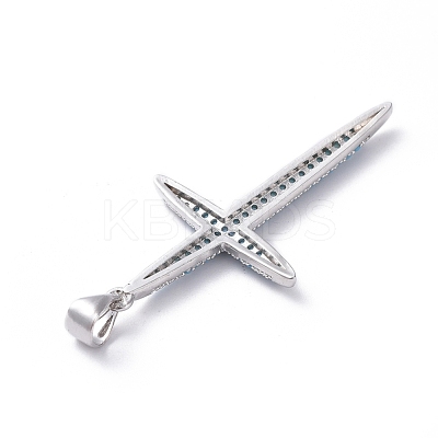 Brass Micro Pave Cubic Zirconia Pendants ZIRC-G159-02P-04-1