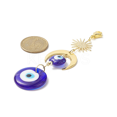 Handmade Evil Eye Lampwork Pendant Decorations HJEW-JM00912-02-1
