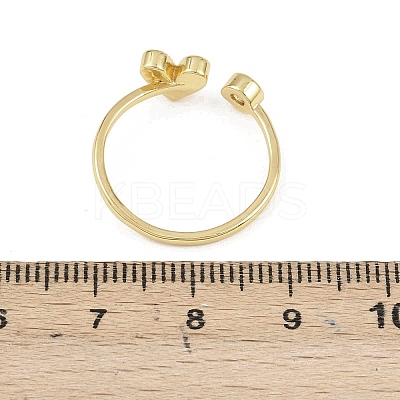 Brass Micro Pave Cubic Zirconia Open Cuff Rings for Women RJEW-K308-02B-G-1