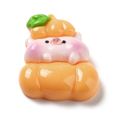 Pig Theme Opaque Resin Cabochons LS-RESI-I057-A07-1