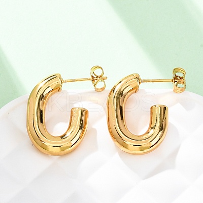 201 Stainless Steel Half Hoop Earrings LS-EJEW-C501-16G-A-1