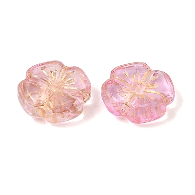 Baking Paint and Golden Metal Enlaced Glass Beads GL-CBA1477-16A-1