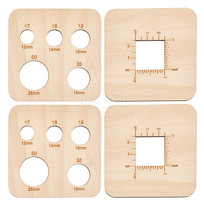 4Pcs 2 Style Wood Knitting Needle Gauge WOOD-PH0009-55-1