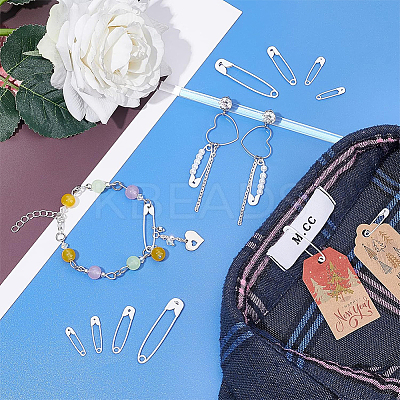 200Pcs 4 Styles Spray Painted Iron Safety Pins AJEW-AR0001-14-1