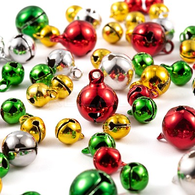 Christmas Theme PVD Vacuum Plating Brass Bell Charms KKB-LS0001-01-1