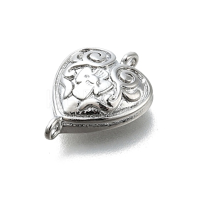 Brass Flower Heart Links KK-K400-49P-03-1