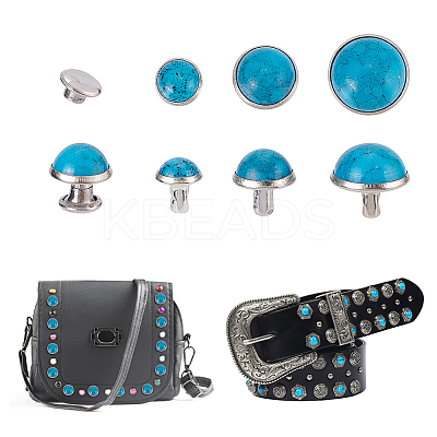 150 Sets 3 Style Plastic Imitation Turquoise Garment Rivets FIND-WR0007-54-1